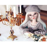 Maxbell Fashion Sweater Gauzy Dress with Beret Lace Stockings for 1/3 BJD 60cm Dolls Accs Gray - Aladdin Shoppers