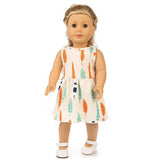 Maxbell Cute Sleeveless Skirt Dress Casual Clothing for American Doll 18inch Doll Decoration Beige - Aladdin Shoppers