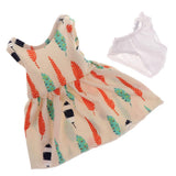 Maxbell Cute Sleeveless Skirt Dress Casual Clothing for American Doll 18inch Doll Decoration Beige - Aladdin Shoppers