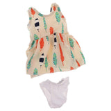 Maxbell Cute Sleeveless Skirt Dress Casual Clothing for American Doll 18inch Doll Decoration Beige - Aladdin Shoppers