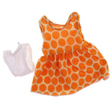 Maxbell Cute Dotted Sleeveless Skirt Dress Clothing for American Doll 18inch Doll Decor Orange - Aladdin Shoppers