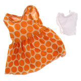 Maxbell Cute Dotted Sleeveless Skirt Dress Clothing for American Doll 18inch Doll Decor Orange - Aladdin Shoppers