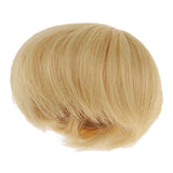 Maxbell 1/8 Mini BJD Dolls Hair DIY Short Golden Wig 5-6inch 13-15cm for Pullip SD AA DD DIM FL - Aladdin Shoppers