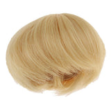 Maxbell 1/8 Mini BJD Dolls Hair DIY Short Golden Wig 5-6inch 13-15cm for Pullip SD AA DD DIM FL - Aladdin Shoppers