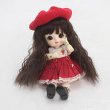 Maxbell Wigs Only 5-6inch 13-15CM BJD Doll Wigs 1/8 Dark Brown Synthetic Mohair Curly Hair with Bangs for Dollfie Hairstyle Making Supplies - Aladdin Shoppers