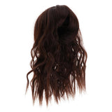 Maxbell Wigs Only 5-6inch 13-15CM BJD Doll Wigs 1/8 Dark Brown Synthetic Mohair Curly Hair with Bangs for Dollfie Hairstyle Making Supplies - Aladdin Shoppers