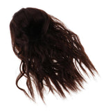 Maxbell Wigs Only 5-6inch 13-15CM BJD Doll Wigs 1/8 Dark Brown Synthetic Mohair Curly Hair with Bangs for Dollfie Hairstyle Making Supplies - Aladdin Shoppers