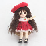 Maxbell Wigs Only 5-6inch 13-15CM BJD Doll Wigs 1/8 Dark Brown Synthetic Mohair Curly Hair with Bangs for Dollfie Hairstyle Making Supplies - Aladdin Shoppers