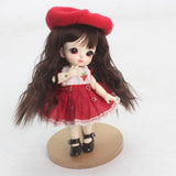 Maxbell Wigs Only 5-6inch 13-15CM BJD Doll Wigs 1/8 Dark Brown Synthetic Mohair Curly Hair with Bangs for Dollfie Hairstyle Making Supplies - Aladdin Shoppers