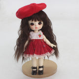 Maxbell Wigs Only 5-6inch 13-15CM BJD Doll Wigs 1/8 Dark Brown Synthetic Mohair Curly Hair with Bangs for Dollfie Hairstyle Making Supplies - Aladdin Shoppers