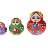 Maxbell Handcrafted Chromatic Wooden Russian Nesting Doll Babushka Matryoshka Stacking Dolls Set Birthday Gift Festival Decor 10 Pieces - Aladdin Shoppers