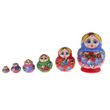 Maxbell Handcrafted Chromatic Wooden Russian Nesting Doll Babushka Matryoshka Stacking Dolls Set Birthday Gift Festival Decor 10 Pieces - Aladdin Shoppers
