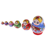 Maxbell Handcrafted Chromatic Wooden Russian Nesting Doll Babushka Matryoshka Stacking Dolls Set Birthday Gift Festival Decor 10 Pieces - Aladdin Shoppers