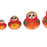 Maxbell 10 Pieces Kit Hand Printed Red Woman Russian Matryoshka Babushka Stacking Dolls Birthday Gift Toy Decoration - Aladdin Shoppers