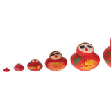 Maxbell 10 Pieces Kit Hand Printed Red Woman Russian Matryoshka Babushka Stacking Dolls Birthday Gift Toy Decoration - Aladdin Shoppers