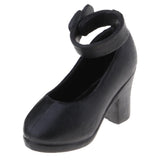 Maxbell Fashion Doll Ankle Belt High Heel Shoes For 1/6 BJD Girl Dolls Dress Up Accessory Black - Aladdin Shoppers