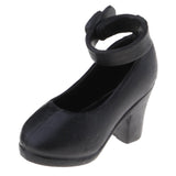 Maxbell Fashion Doll Ankle Belt High Heel Shoes For 1/6 BJD Girl Dolls Dress Up Accessory Black - Aladdin Shoppers
