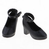Maxbell Fashion Doll Ankle Belt High Heel Shoes For 1/6 BJD Girl Dolls Dress Up Accessory Black - Aladdin Shoppers