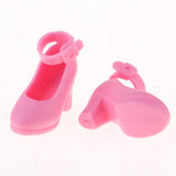 Maxbell 1/6 Doll Plastic High Heels Shoes For Blythe Licca Doll Clothing Accs Pink - Aladdin Shoppers