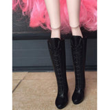 Maxbell Fashion Plastic Boots Rainshoes Shoes for 12inch Blythe Takara for DOD Dollfie 1/6 BJD Doll Outfit Black - Aladdin Shoppers