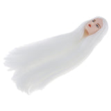 Maxbell 1/6 BJD Male Doll Head Sculpt with White Long Hair Wig DIY Replacement Boy Action Figures Makeup Face - Aladdin Shoppers