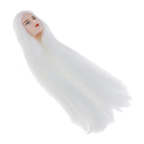 Maxbell 1/6 BJD Male Doll Head Sculpt with White Long Hair Wig DIY Replacement Boy Action Figures Makeup Face - Aladdin Shoppers