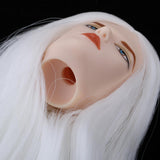 Maxbell 1/6 BJD Male Doll Head Sculpt with White Long Hair Wig DIY Replacement Boy Action Figures Makeup Face - Aladdin Shoppers