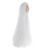 Maxbell 1/6 BJD Male Doll Head Sculpt with White Long Hair Wig DIY Replacement Boy Action Figures Makeup Face - Aladdin Shoppers
