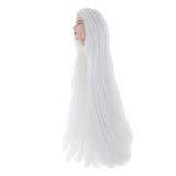 Maxbell 1/6 BJD Male Doll Head Sculpt with White Long Hair Wig DIY Replacement Boy Action Figures Makeup Face - Aladdin Shoppers