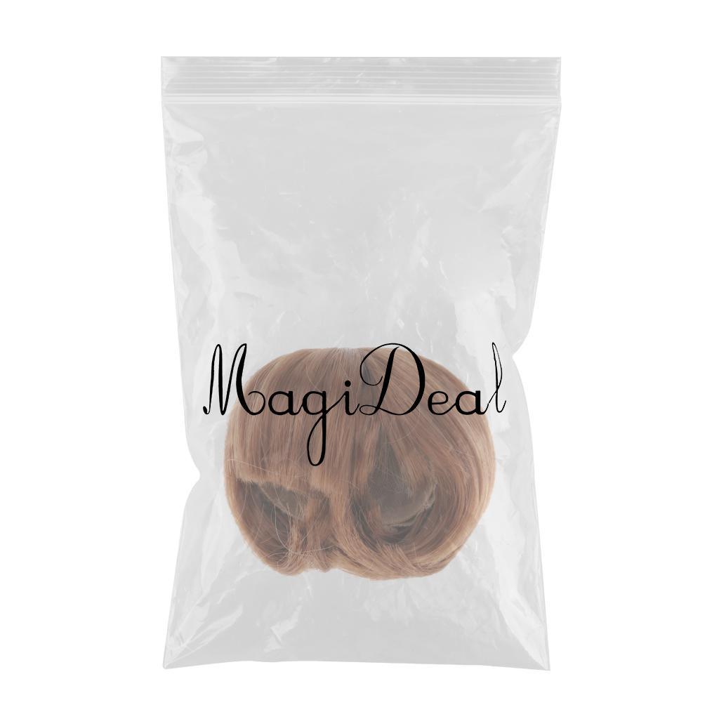 Maxbell Maxbell Fashion Brown Bob Haircut Wig Hair 7-8inch for Mini Dollfie DOD SD DD 1/4 BJD Doll Cosplay Dress Up