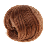 Maxbell Fashion Brown Bob Haircut Wig Hair 7-8inch for Mini Dollfie DOD SD DD 1/4 BJD Doll Cosplay Dress Up - Aladdin Shoppers
