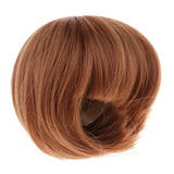 Maxbell Fashion Brown Bob Haircut Wig Hair 7-8inch for Mini Dollfie DOD SD DD 1/4 BJD Doll Cosplay Dress Up - Aladdin Shoppers
