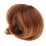 Maxbell Fashion Brown Bob Haircut Wig Hair 7-8inch for Mini Dollfie DOD SD DD 1/4 BJD Doll Cosplay Dress Up - Aladdin Shoppers