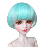 Maxbell 1/4 BJD Dolls DIY Mint Green Bob Wig High-temperature Wire Hair for Dollfie DOD SD DD Supplies Accessories - Aladdin Shoppers