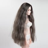 Maxbell Hair Wig Centre Parting Hair Accessories for BJD MSD DOD Dollfie Doll Not for Human Dark Gray - Aladdin Shoppers