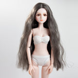 Maxbell Hair Wig Centre Parting Hair Accessories for BJD MSD DOD Dollfie Doll Not for Human Dark Gray - Aladdin Shoppers