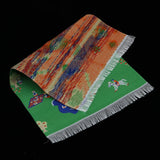 Maxbell 12th Floor Covering Cartoon Yard Figures Printed Rug Embroidery Cloth Mat for Dolls House Living Room Bedroom Decor - Aladdin Shoppers