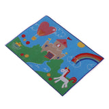 Maxbell 1/12 Fashion Blue Dream Castle Carpet Area Rug for Dolls House Sitting Room Garden Life Scenes Decor - Aladdin Shoppers