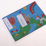 Maxbell 1/12 Fashion Blue Dream Castle Carpet Area Rug for Dolls House Sitting Room Garden Life Scenes Decor - Aladdin Shoppers
