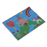 Maxbell 1/12 Fashion Blue Dream Castle Carpet Area Rug for Dolls House Sitting Room Garden Life Scenes Decor - Aladdin Shoppers