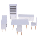 Maxbell 1/12 Wooden Table Chair Low Cabinet Bookcase Furniture for Dolls House Living Room Bedroom Decor Accessories