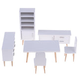 Maxbell Maxbell 1/12 Wooden Table Chair Low Cabinet Bookcase Furniture for Dolls House Living Room Bedroom Decor Accessories