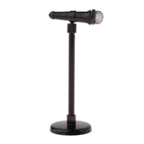 Maxbell 1/12 Dollhouse Mini Metal Microphone Model With Adjustable Stand 8-13cm Furniture Decoration - Aladdin Shoppers