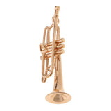 Maxbell 1/12 Scale Golden Metal Trumpet Model Miniature Musical Instrument For Dolls House Decoration - Aladdin Shoppers