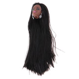 Maxbell Fashion Africa Black Head with Make up Vinyl Head Body Parts for DIY Making Accessory, Long Straight Hair
