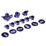 15 Pieces 1/12 Dollhouse Miniature Dining Ware Porcelain Dish Cup Plate Coffe Tea Set - Aladdin Shoppers