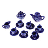 15 Pieces 1/12 Dollhouse Miniature Dining Ware Porcelain Dish Cup Plate Coffe Tea Set - Aladdin Shoppers