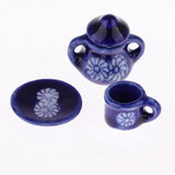15 Pieces 1/12 Dollhouse Miniature Dining Ware Porcelain Dish Cup Plate Coffe Tea Set - Aladdin Shoppers