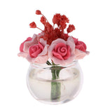 1/12 Dollhouse Miniature Small Red Plant Rose Flower Arrangement Oanment - Aladdin Shoppers