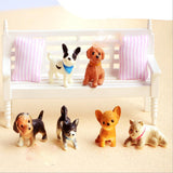 6Pcs 1/12 Dollhouse Crafts Animal Figurines Miniature Dog Puppy Figures Pet Resin Craftwork Birthday Gift Desk Decorations - Aladdin Shoppers
